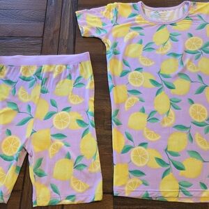 🍋💜Little Sleepies Lavender Sunny Citrus short sleeve and shorts Set 12/14